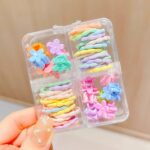 Set Box Ikat Rambut Aksesoris Jepitan Anak Lucu Cute Mix Warna Warni - Bunga