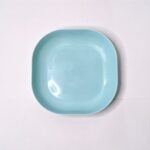 Piring Saji Snack Jerami Persegi Square Wheat Straw Anti Slip 13x13x2cm - Biru