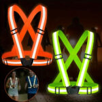 Rompi Safety Proyek Karet Elastis Guard Reflective Belt V - Orange - Image 6
