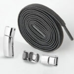 Tali Sepatu Karet Elastis dengan Pengunci untuk Aktivitas Harian - Gray