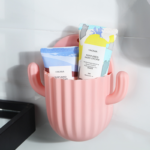 Rak Dinding Tempel Holder Kaktus Tempat Penyimpanan Sikat Gigi Serbaguna - Image 6