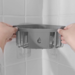 Rak Sudut Siku Tempat Penyimpanan Perlengkapan Kamar Mandi Dapur - Abu