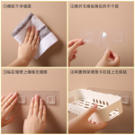 Rak Gantung Plastik Storage Box Tempel Dinding Serbaguna Soft Colors - Merah - Image 5