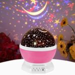 Lampu Tidur Hias Proyektor Desain Bulan Bintang Suasana Langit Romantis - Pink