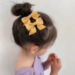 Jepit Rambut Pita Anak Lucu 2 in 1 Hair Pin Ribbon Cute Korea Style - Maroon - Image 5