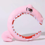 Bando Boneka Lucu Motif Binatang Korean Style Fluffy Hairband Karakter - Dino Pink - Image 6