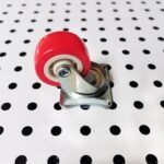 Roda Troli Etalase 4 Pcs Caster Merah Nylon PVC dengan Rem Putar - Tanpa rem - Image 4