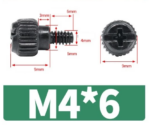 Sekrup Baut Casing PC Desktop untuk PSU HDD SSD PCI - M4x6 Hitam
