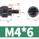 Sekrup Baut Casing PC Desktop untuk PSU HDD SSD PCI - M4x6 Hitam