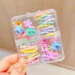 Set Box Ikat Rambut Aksesoris Jepitan Anak Lucu Cute Mix Warna Warni - Bunga - Image 7