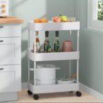 Rak Dapur Plastik Persegi 3-4 Susun Hemat Tempat dan Praktis - 3 Susun Putih