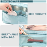 Travel Bag Storage Tas Penyimpanan Multifungsi Banyak Sekat Waterproof - Pink - Image 3