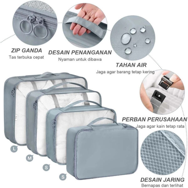 Tas Travel Organizer 7IN1 untuk Pakaian Aksesoris dan Perlengkapan Perjalanan