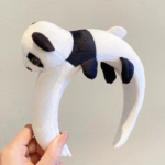 Bando Boneka Lucu Motif Binatang Korean Style Fluffy Hairband Karakter - Panda