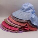 Topi Musim Panas Wanita Anti Sinar Matahari dengan Cadar Penutup Wajah - Ungu - Image 7