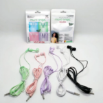 Handsfree Headset Earphone Karet Kabel Warna Color Matte Variasi Warna - Pink - Image 2