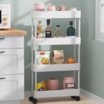 Rak Dapur Plastik Persegi 3-4 Susun Hemat Tempat dan Praktis - 4 Susun Putih