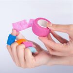 Finger Wrist Tape Elastis Penyangga Jari dan Pergelangan Tangan untuk Olahraga - Merah - Image 3