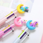 Pulpen Pena Mekanik Unicorn Karakter Multicolor 6 Warna - Sleep Putih - Image 4