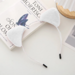 Bando Telinga Kucing Rambut Bandana Bulu Lucu Korean Style - Putih - Image 6