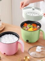 Panci Elektrik Portable Mini 1.2L Stainless Steel Multifungsi - Putih - Image 5