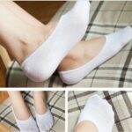 Kaos Kaki Pendek Socks Polos Setumit Bawah Mata Kaki Bahan Silicone - Abu - Image 3