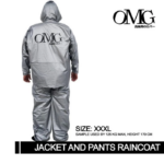 Jas Hujan Motor Besar Jumbo Big Size XXXL Extra Large PVC Lentur - Silver