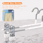 Hanger Gantungan Baju Celana Anti Slip dengan Klip Bahan Kawat Besi - Abu - Image 5