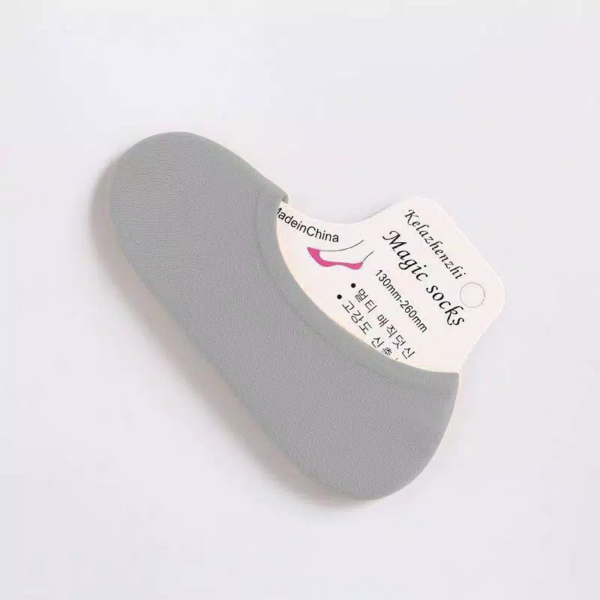 Kaos Kaki Pendek Socks Polos Setumit Bawah Mata Kaki Bahan Silicone - Abu