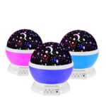 Lampu Tidur Hias Proyektor Desain Bulan Bintang Suasana Langit Romantis - Ungu - Image 2