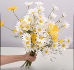 Buket Bunga Daisy Blossom Replika Plastik Besi Tanaman Hias - Kuning - Image 2