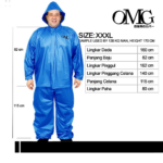 Jas Hujan Motor Besar Jumbo Big Size XXXL Extra Large PVC Lentur - Biru