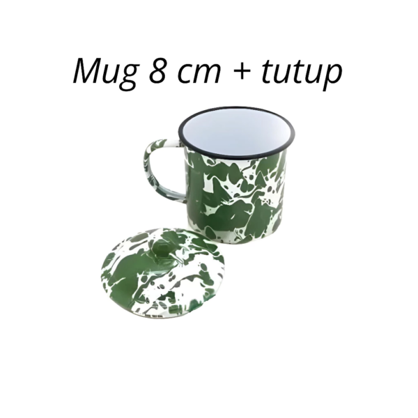 Mug Enamel Jadul Stainless Steel Gelas Jumbo Kopi Teh Gaya Klasik - 8