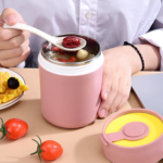 Tempat Makan Bubur Sup Mini Portable Makanan Tahan Panas Anti Tumpah - Hijau - Image 9