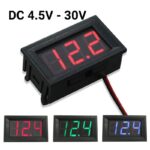 Voltmeter Digital 2 Kabel LED Terang Ukuran Kompak Praktis - Biru - Image 9