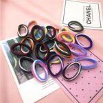 Ikat Rambut Wol Anak Dewasa Kunciran Mini Salur Warna Warni Ceria