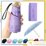 Payung Lipat Kapsul Anti UV Motif Polos Free Pouch