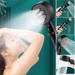 Kepala Shower Mandi 5 Mode Hitam Adjustable Tekanan Tinggi