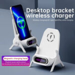 Holder Charger Wireless Magnetic 15W dengan Dudukan Fast Charging