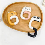 Gantungan Tas Meja Lipat Cantolan Praktis Table Hook Holder Serbaguna - Putih Pink Kucing - Image 5