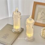 Lampu Lilin Akrilik LED Estetik Tanpa Asap Dekor Meja Kamar Unik - Kecil - Image 5