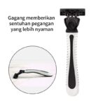 Pisau Alat Cukur Manual Set 6 1 Gagang Anti Slip - Image 4