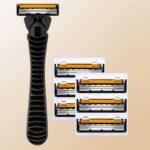 Pisau Alat Cukur Manual Set 6 1 Gagang Anti Slip - Image 5