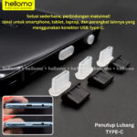 Tutup Pelindung Port Charger Type C Anti Debu Dust Plug - Hitam - Image 9