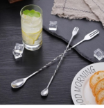 Sendok Garpu Panjang Alat Pengaduk Koktail Stainless Steel Mixer - Image 5