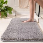 Keset Bulu Lembut Halus Empuk Mudah Dicuci Lucu Aesthetic Menyerap Air - Abu