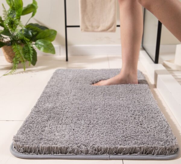 Keset Bulu Lembut Halus Empuk Mudah Dicuci Lucu Aesthetic Menyerap Air - Abu