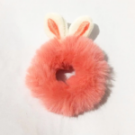 Ikat Rambut Anak Perempuan Telinga Kelinci Rabbit Bulu Halus Aesthetic - Peach - Image 7