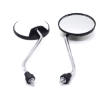 Spion Gagang Chrome Retro Desain Klasik Tampilan Vintage untuk Motor - Hitam - Image 5