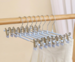 Hanger Gantungan Baju Celana Anti Slip dengan Klip Bahan Kawat Besi - Biru